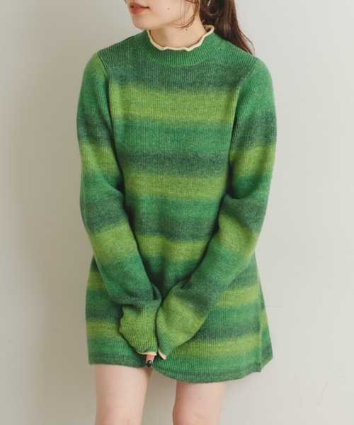 Kastane（カスタネ）の「【2022AWカタログ掲載アイテム】グラデーションニットミニワンピース（ニット/セーター・レディース・ブラウン/グリーン・FREE）」の22枚目の写真