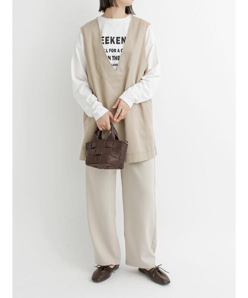 Samansa Mos2 blue（サマンサモスモスブルー）の「プリントロンT（Tシャツ/カットソー・レディース・ラベンダー/オフホワイト/グレー・ﾌﾘ-）」の5枚目の写真