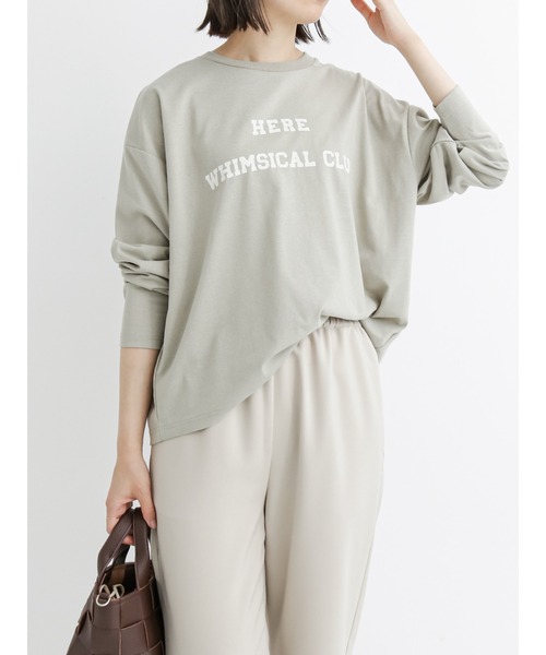 Samansa Mos2 blue（サマンサモスモスブルー）の「プリントロンT（Tシャツ/カットソー・レディース・ラベンダー/オフホワイト/グレー・ﾌﾘ-）」の2枚目の写真