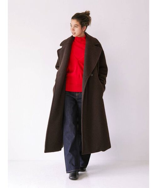 Ungrid（アングリッド）の「Ｖネックカシミヤ混ルーズニット（ニット/セーター・レディース・グレー/レッド/オフホワイト・FREE）」の6枚目の写真