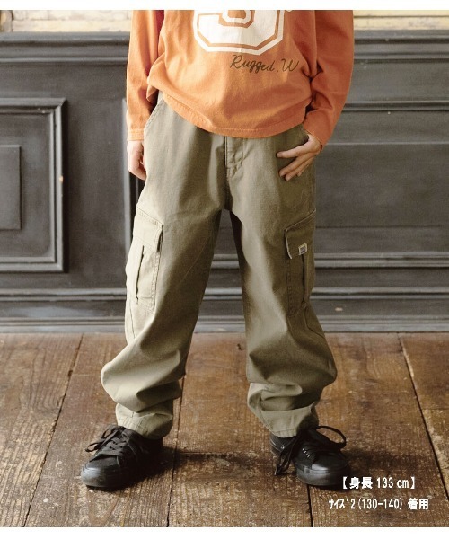 RUGGEDWORKS（ラゲッドワークス）の「《made in Japan》BACKSATIN　CARGO　PANTS（カーゴパンツ・キッズ・カーキ/ベージュ・01/02/03/04）」の2枚目の写真