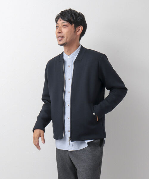 NOLLEY'S goodman（ノーリーズグッドマン）の「ダンボールニット MA-1 ブルゾン（ブルゾン・メンズ・ベージュ/グレイッシュブルー/ネイビー/オリーブ・S/M/L/XL）」の9枚目の写真