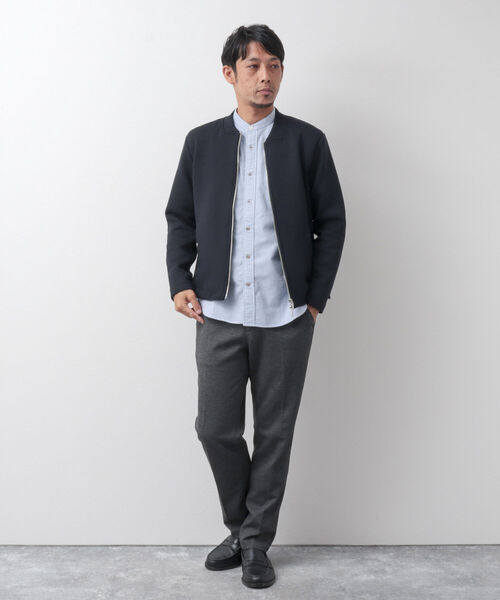 NOLLEY'S goodman（ノーリーズグッドマン）の「ダンボールニット MA-1 ブルゾン（ブルゾン・メンズ・ベージュ/グレイッシュブルー/ネイビー/オリーブ・S/M/L/XL）」の16枚目の写真