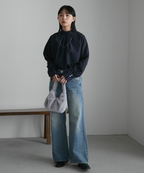 Aunt Marie's（アントマリーズ）の「2WAYフリルシャツブラウス（シャツ/ブラウス・レディース・ホワイト/ブルー/ネイビー/サックスブルー・FREE）」の15枚目の写真