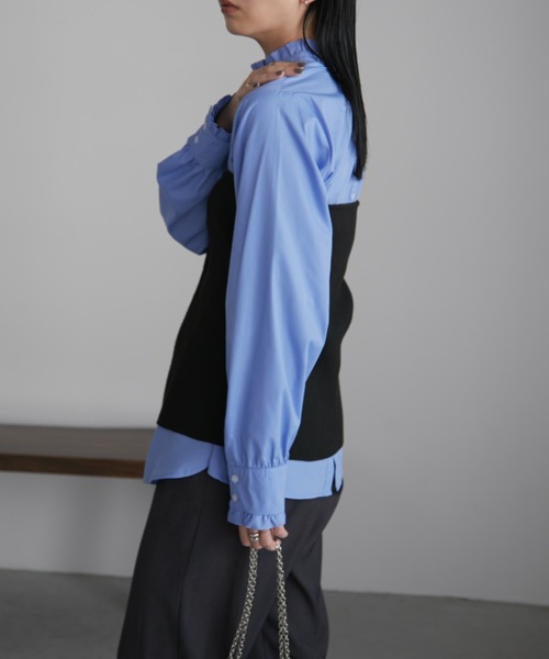 Aunt Marie's（アントマリーズ）の「2WAYフリルシャツブラウス（シャツ/ブラウス・レディース・ホワイト/ブルー/ネイビー/サックスブルー・FREE）」の17枚目の写真