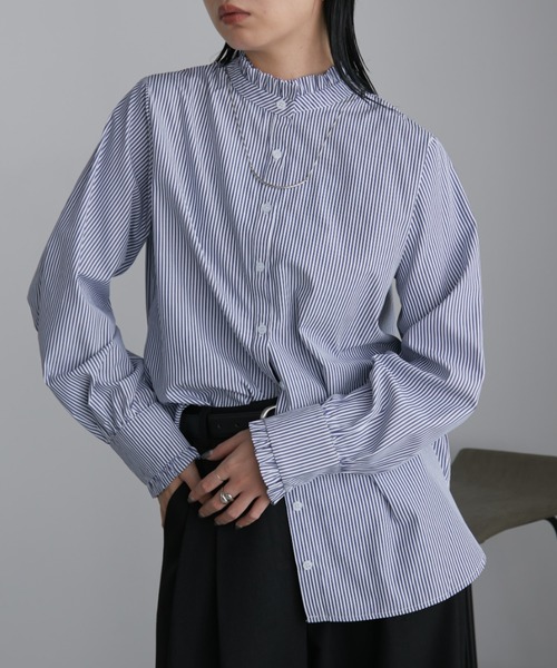 Aunt Marie's（アントマリーズ）の「2WAYフリルシャツブラウス（シャツ/ブラウス・レディース・ホワイト/ブルー/ネイビー/サックスブルー・FREE）」の21枚目の写真