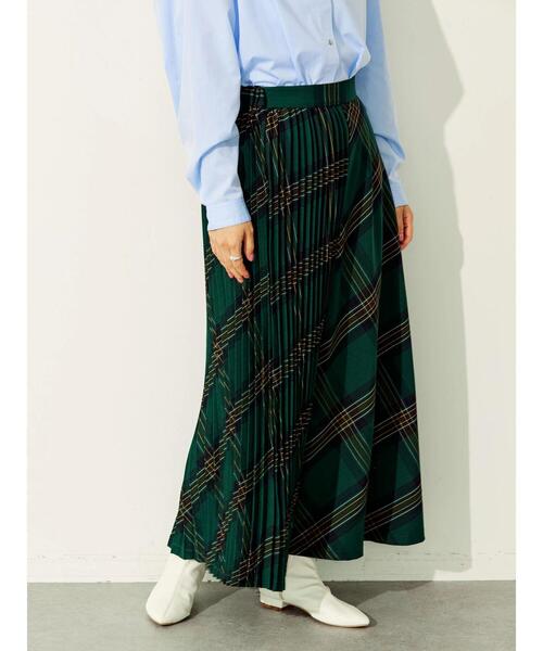 AMERICAN HOLIC（アメリカンホリック）の「Checkプリーツスカート（スカート・レディース・イエロー系その他/ベージュ系その他4/ブルー系その他5/チェック/グリーン系その他5・L/M）」の2枚目の写真