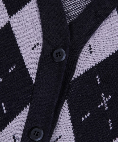 FANCY CLUB(ファンシークラブ)の「A'GEM/9 × .kom『 FANCY CLUB/ファンシークラブ』HEARTFELT ARGYLE CARDIGAN/ハートフル ニットアーガイルカーディガン(カーディガン/ボレロ・レディース・パープル/ボルドー・FREE)」の13枚目の写真