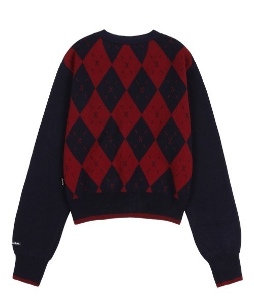 FANCY CLUB(ファンシークラブ)の「A'GEM/9 × .kom『 FANCY CLUB/ファンシークラブ』HEARTFELT ARGYLE CARDIGAN/ハートフル ニットアーガイルカーディガン(カーディガン/ボレロ・レディース・パープル/ボルドー・FREE)」の12枚目の写真