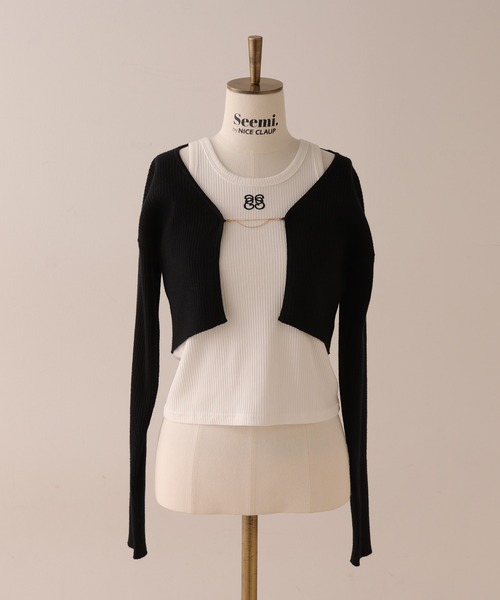 Seemi. byNICECLAUP（ シーミーバイナイスクラップ）の「【Seemi】Seemi.タンク（タンクトップ・レディース・ピンク/オフホワイト/ブラック・FREE）」の16枚目の写真