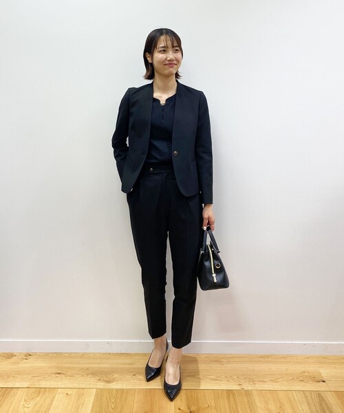 index（インデックス）の「◆【セットアップ対応】Reflax ツイルノーカラージャケット（ノーカラージャケット・レディース・ブラック/ライトベージュ/パープル系1/ホワイト系9・36/38/40/42）」の5枚目の写真