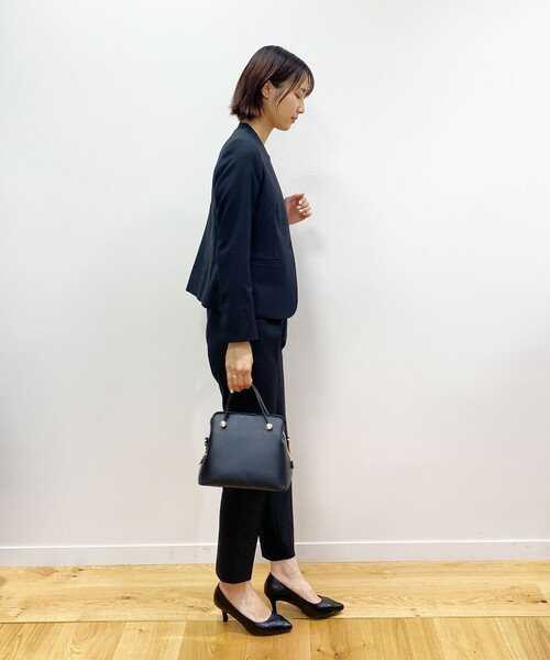 index（インデックス）の「◆【セットアップ対応】Reflax ツイルノーカラージャケット（ノーカラージャケット・レディース・ブラック/ライトベージュ/パープル系1/ホワイト系9・36/38/40/42）」の6枚目の写真