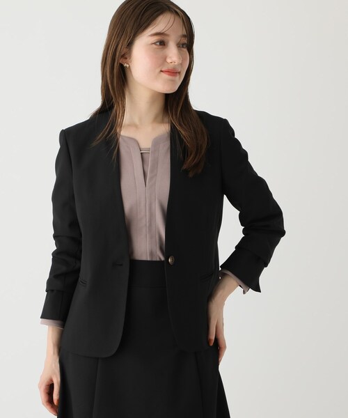 index（インデックス）の「◆【セットアップ対応】Reflax ツイルノーカラージャケット（ノーカラージャケット・レディース・ブラック/ライトベージュ/パープル系1/ホワイト系9・36/38/40/42）」の17枚目の写真