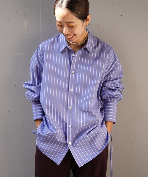 ブラウス シャツ Toironier(トワロニエ ) ストライプギャザーシャツ レディース Toironier ブラウス シャツ Toironier(トワロニエ ) ストライプ