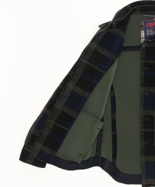 BOB(ボブ)の「BOB/ボブ/ボンディングチェックシャツジャケット(その他アウター・メンズ・ネイビー・46/48/50/52)」の3枚目の写真
