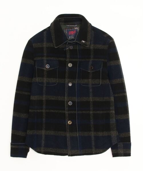 BOB(ボブ)の「BOB/ボブ/ボンディングチェックシャツジャケット(その他アウター・メンズ・ネイビー・46/48/50/52)」の6枚目の写真