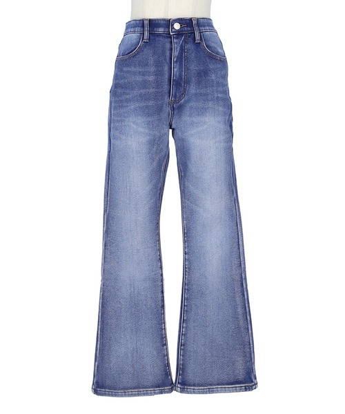 coca（coca）（コカ）の「起毛デニムフレアパンツ（デニムパンツ・レディース・ブルー・S/M/L）」の8枚目の写真