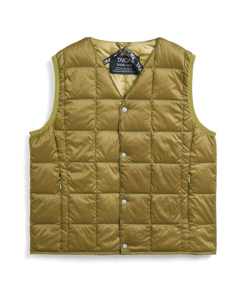 TAION（タイオン）の「◇【WEB限定】【TAION/タイオン】キッズ Vネックインナーダウンベスト（ダウンベスト・キッズ・ブラック/ベージュ/ミント/ラベンダー・110/120/140/130）」の3枚目の写真