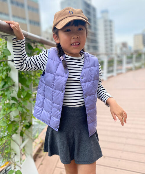 TAION（タイオン）の「◇【WEB限定】【TAION/タイオン】キッズ Vネックインナーダウンベスト（ダウンベスト・キッズ・ブラック/ベージュ/ミント/ラベンダー・110/120/140/130）」の11枚目の写真