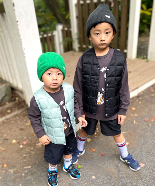 TAION（タイオン）の「◇【WEB限定】【TAION/タイオン】キッズ Vネックインナーダウンベスト（ダウンベスト・キッズ・ブラック/ベージュ/ミント/ラベンダー・110/120/140/130）」の13枚目の写真