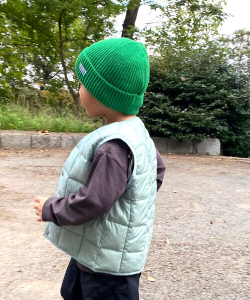 TAION（タイオン）の「◇【WEB限定】【TAION/タイオン】キッズ Vネックインナーダウンベスト（ダウンベスト・キッズ・ブラック/ベージュ/ミント/ラベンダー・110/120/140/130）」の15枚目の写真