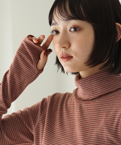 Crisp（クリスプ）の「タートルボーダーTシャツ（Tシャツ/カットソー・レディース・グリーン/ピンク/レッド・FREE）」の9枚目の写真