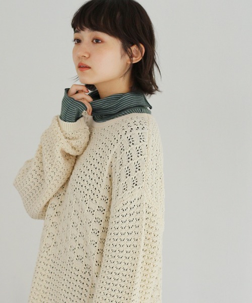 Crisp（クリスプ）の「タートルボーダーTシャツ（Tシャツ/カットソー・レディース・グリーン/ピンク/レッド・FREE）」の15枚目の写真