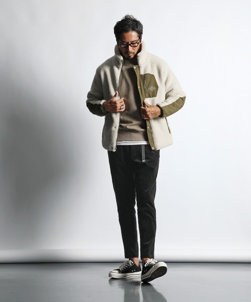 The DUFFER of ST.GEORGE(ザダファーオブセントジョージ)の「BOA FLEECE JK:ボアフリースジャケット ライトアウター(その他アウター・メンズ・ブラック/アイボリー・SMALL/MEDIUM/LARGE/X-LARGE)」の4枚目の写真