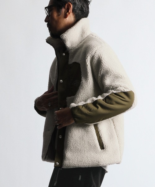 The DUFFER of ST.GEORGE(ザダファーオブセントジョージ)の「BOA FLEECE JK:ボアフリースジャケット ライトアウター(その他アウター・メンズ・ブラック/アイボリー・SMALL/MEDIUM/LARGE/X-LARGE)」の6枚目の写真