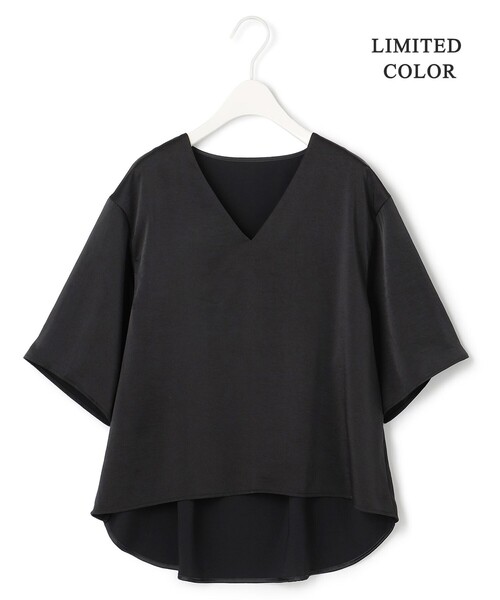 ICB（アイシービー）の「【WEB限定カラーあり・洗える】Calm Vネックブラウス（シャツ/ブラウス・レディース・スモーキーグリーン系・4/6/2）」の7枚目の写真