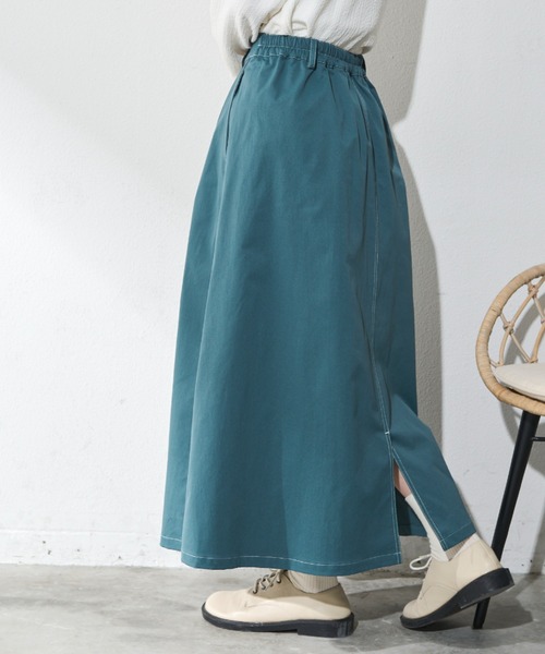 MERLOT(メルロー)の「ステッチ配色ボリュームスカート(スカート・レディース・ブルー/ブラック/レッド・FREE)」の5枚目の写真