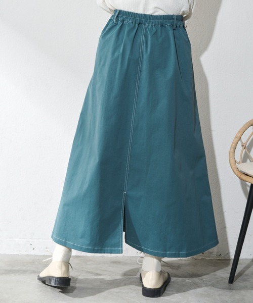 MERLOT(メルロー)の「ステッチ配色ボリュームスカート(スカート・レディース・ブルー/ブラック/レッド・FREE)」の6枚目の写真