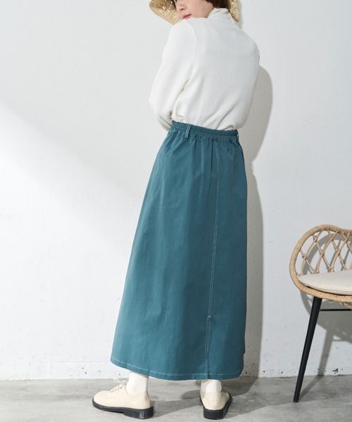 MERLOT(メルロー)の「ステッチ配色ボリュームスカート(スカート・レディース・ブルー/ブラック/レッド・FREE)」の10枚目の写真