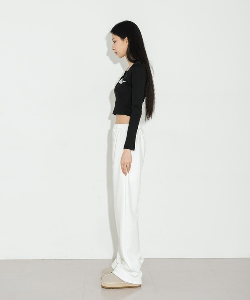 FOLLOWIN（フォロウィン）の「【UNISEX】起毛ワイドウエストゴムコットンパンツ（その他パンツ・レディース・オートミール/グリーン/レッド/ライトグレー/ブラウン/ブラック/アイボリー/グレー・FREE）」の11枚目の写真