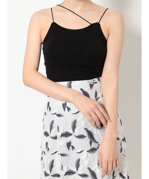 MERCURYDUO（マーキュリーデュオ）の「カップインナローテープインナーキャミソール（キャミソール・レディース・オフホワイト/ブラック・FREE）」の13枚目の写真