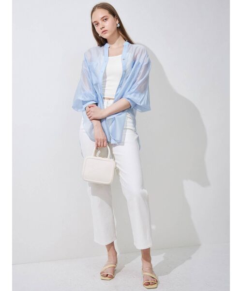 MERCURYDUO（マーキュリーデュオ）の「カップインナローテープインナーキャミソール（キャミソール・レディース・オフホワイト/ブラック・FREE）」の11枚目の写真