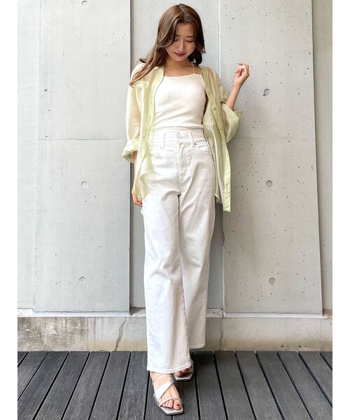 MERCURYDUO（マーキュリーデュオ）の「カップインナローテープインナーキャミソール（キャミソール・レディース・オフホワイト/ブラック・FREE）」の3枚目の写真