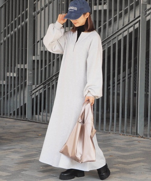 tiptop(ティップトップ)の「【ZOZO限定アイテム】ハーフジップ2wayマーメイドワンピース(ワンピース・レディース・ブラック/グレー/ネイビー/チャコールグレー/ブラック系その他/グレー系その他・FREE/L)」の14枚目の写真