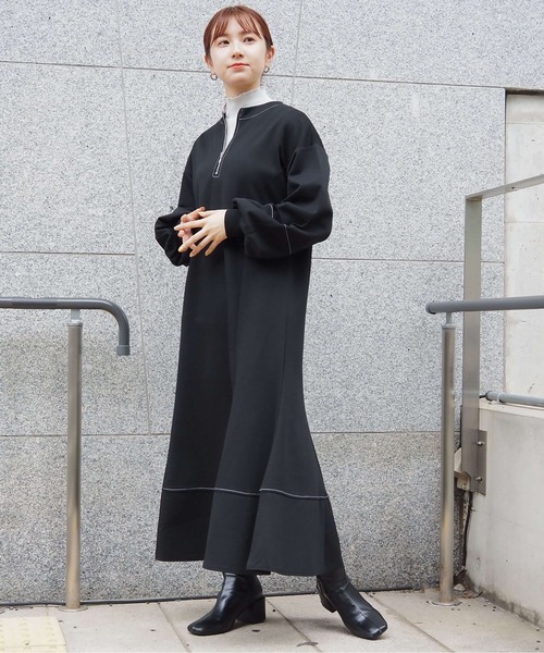 セール】【ZOZO限定アイテム】ハーフジップ2wayマーメイドワンピース