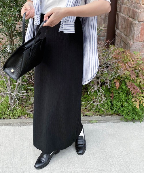 classicalelf（クラシカルエルフ）の「美脚見せ。大人ナチュラル Iラインスカート（スカート・レディース・モカ/ブラック/アイボリー・LARGE/MEDIUM/SMALL/X-LARGE）」の7枚目の写真