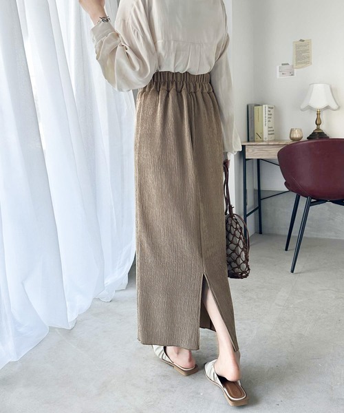 classicalelf（クラシカルエルフ）の「美脚見せ。大人ナチュラル Iラインスカート（スカート・レディース・モカ/ブラック/アイボリー・LARGE/MEDIUM/SMALL/X-LARGE）」の8枚目の写真