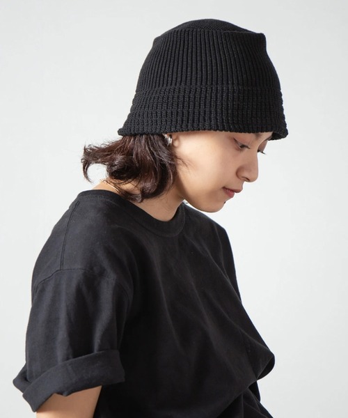 RACAL(ラカル)の「【Racal】Knit bucket hat RL-22-1268 RL-22-1272 RL-23-1300(ハット・メンズ・ブラック/チャコールグレー/ベージュ/ブラック系その他2/ネイビー/ベージュ系2/グレー/アイボリー/ブラック系その他3/グレー系その他2/ブラウン/ベージュ系その他3・FREE)」の4枚目の写真