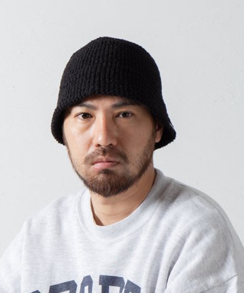 RACAL(ラカル)の「【Racal】Knit bucket hat RL-22-1268 RL-22-1272 RL-23-1300(ハット・メンズ・ブラック/チャコールグレー/ベージュ/ブラック系その他2/ネイビー/ベージュ系2/グレー/アイボリー/ブラック系その他3/グレー系その他2/ブラウン/ベージュ系その他3・FREE)」の2枚目の写真