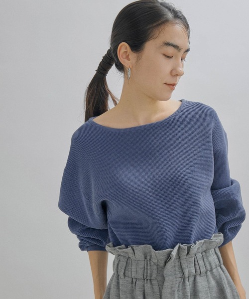 SALON adam et rope'(サロン アダム エ ロペ)の「バナナスリーブクロップドニットプルオーバー(ニット/セーター・レディース・ホワイト/ミント/ブルー系その他4・FREE)」の3枚目の写真