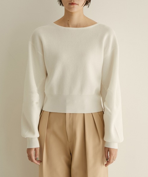 SALON adam et rope'(サロン アダム エ ロペ)の「バナナスリーブクロップドニットプルオーバー(ニット/セーター・レディース・ホワイト/ミント/ブルー系その他4・FREE)」の17枚目の写真