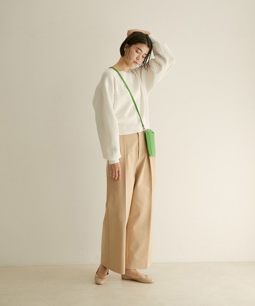 SALON adam et rope'(サロン アダム エ ロペ)の「バナナスリーブクロップドニットプルオーバー(ニット/セーター・レディース・ホワイト/ミント/ブルー系その他4・FREE)」の12枚目の写真
