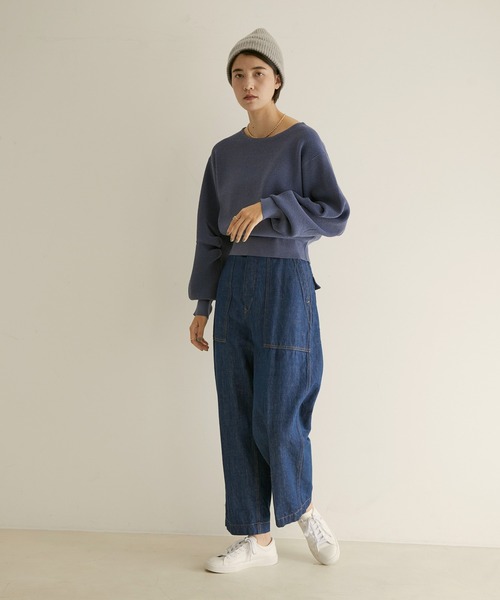 SALON adam et rope'(サロン アダム エ ロペ)の「バナナスリーブクロップドニットプルオーバー(ニット/セーター・レディース・ホワイト/ミント/ブルー系その他4・FREE)」の16枚目の写真