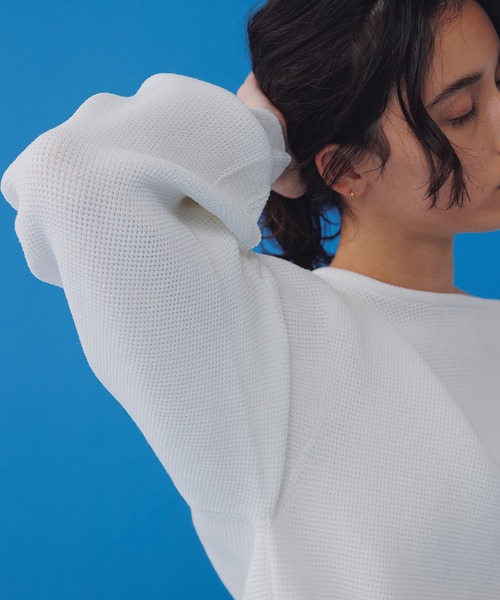SALON adam et rope'(サロン アダム エ ロペ)の「バナナスリーブクロップドニットプルオーバー(ニット/セーター・レディース・ホワイト/ミント/ブルー系その他4・FREE)」の19枚目の写真