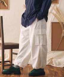 MAISON SPECIAL | 《ユニセックスアイテム》ドットレースプライムワイドカーゴパンツ【MAISON SPECIAL/メゾンスペシャル】■セットアップ対応■(カーゴパンツ)