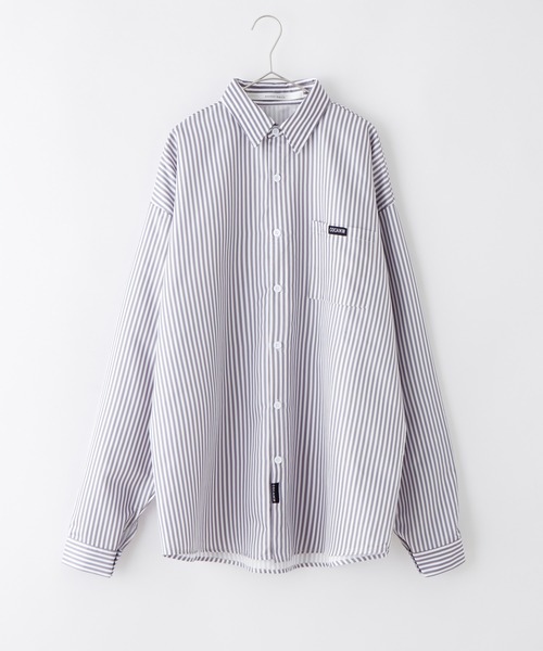 Anchor Smith（アンカー スミス）の「ストライプオーバーサイズボックスシャツ（シャツ/ブラウス・メンズ・ブルー/グレー/グリーン・M/L）」の8枚目の写真
